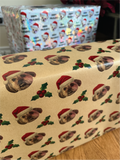 Custom Pet Wrapping Paper - Christmas gift wrap with your dog or cat's face