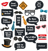 Various graphics with funny slogans for retirement