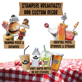 stampede breakfast bbq custom party supplies custom party decor on table drink accessories straws and swizzle sticks