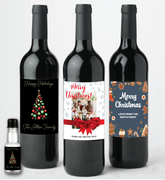 Holiday Bottle Labels - Custom Wine, Beer, or Liquor Stickers - Personalized Christmas Drink Tags