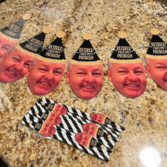 Custom Retirement Party Face Straws - Funny Photo Straws