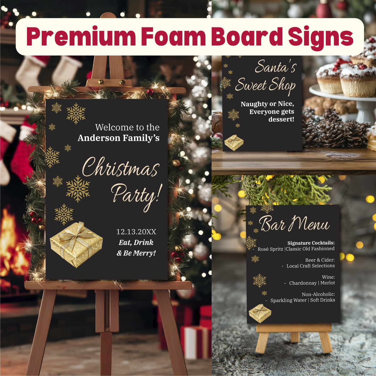 Custom Party Welcome & Table Signs | Premium Foam Board Sign Set