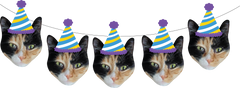 Personalized Cat Face Photo Banner - Cat Birthday Party banner