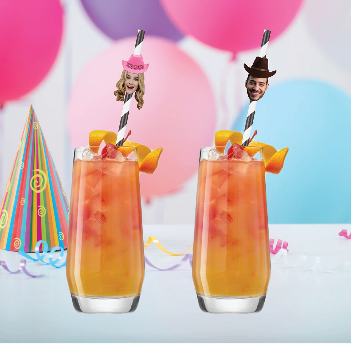 Custom Face Party Straws - Funny Photo Straws