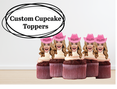 Pink Cowgirl Face Cupcake Toppers - Custom Birthday/ Bachelorette Decorations