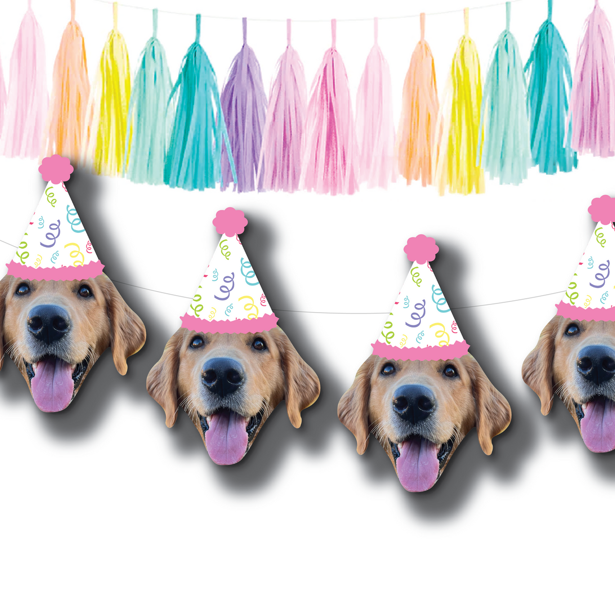 Personalized Dog Face Photo Banner - Dog Birthday Party banner