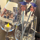 graduation straws in wine glasses