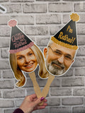Retirement Big Heads Face Fans - Custom Party Decor