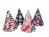 colorful party hats with various patterns