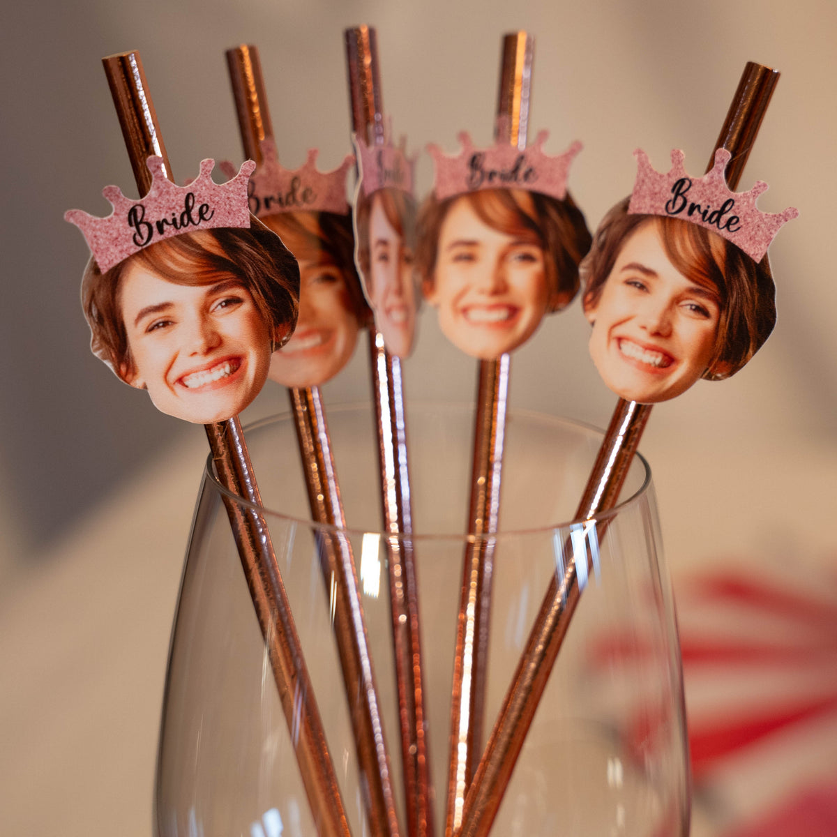 Custom Bachelorette Crown Party Straws