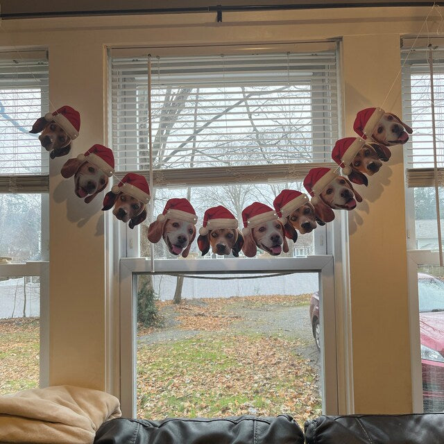 Pet Christmas Photo Garland - Santa hat banner