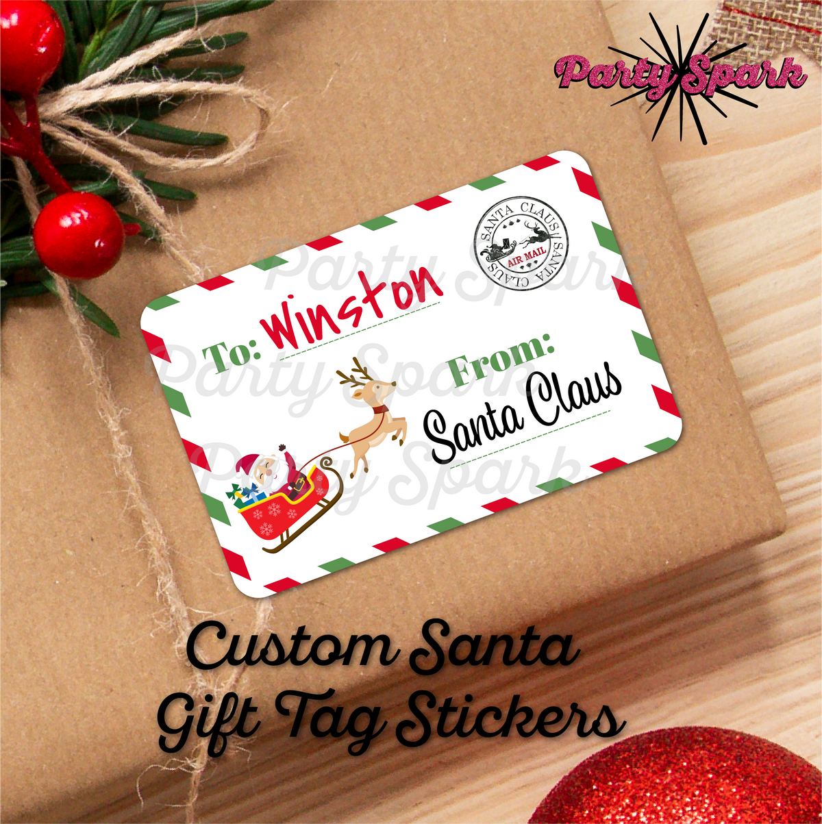 Custom Christmas Vinyl Gift Tag Stickers – Photo Tags & Santa Tags