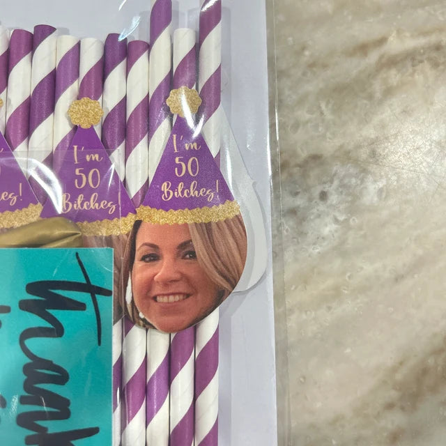 Custom Cowboy & Cowgirl Face Straws – Western Bachelorette or Birthday Party