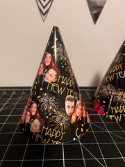 Custom New Year’s Eve Party Hat - Face Photo Party Hat or Company Logo - LilyBeanGiftshop