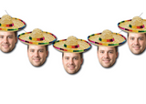 Sombrero Face Banner & Party Decorations - Custom Fiesta Party Decor