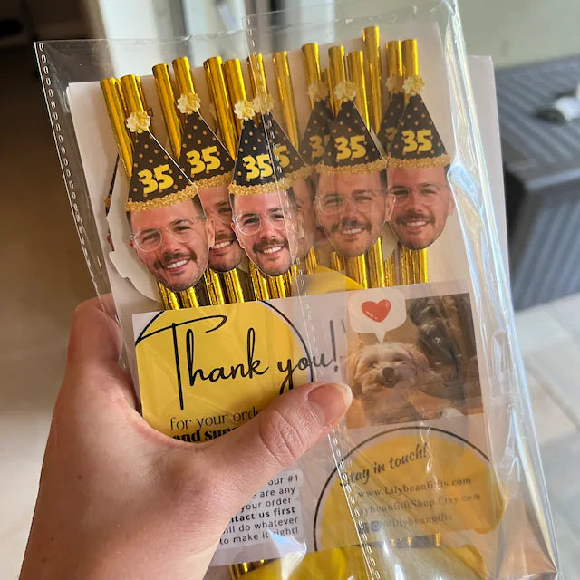 Custom Cowboy & Cowgirl Face Straws – Western Bachelorette or Birthday Party