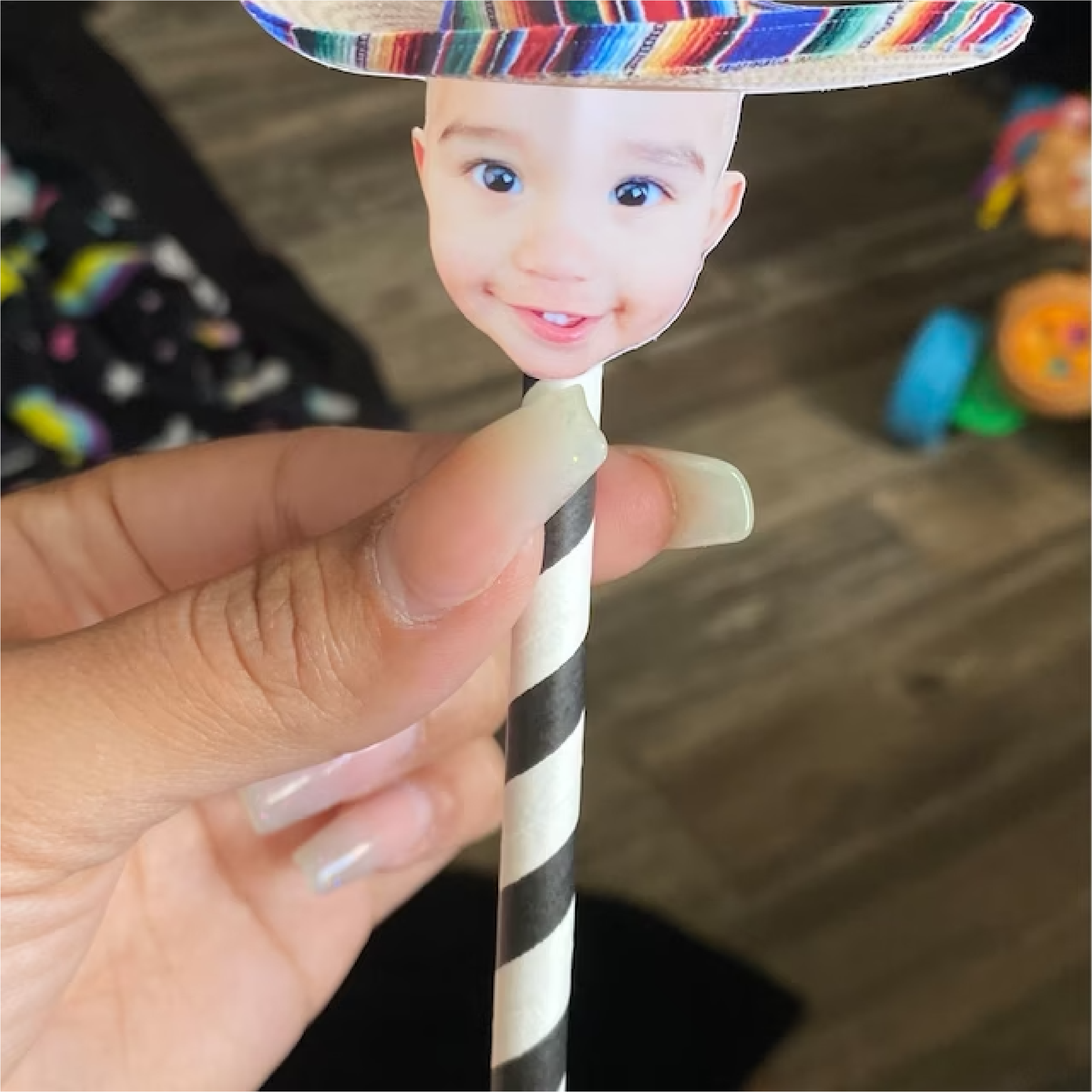 Custom Retirement Party Face Straws - Funny Photo Straws